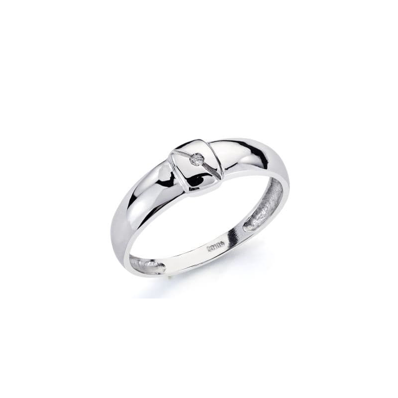 18K SORTIJA ORO BLANCO DIAMANTE NATURAL TALLA BRILLANTE 0,01 QTS. ANCHO: 5,5 MM