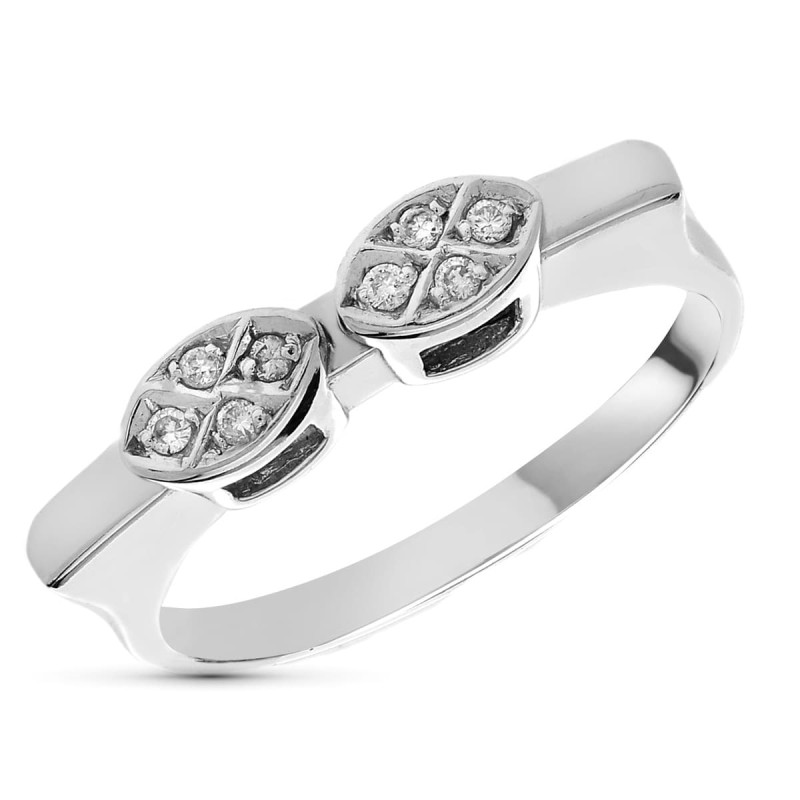 18K SORTIJA ORO BLANCO DIAMANTES NATURALES TALLA BRILLANTE 0.15  QTS.