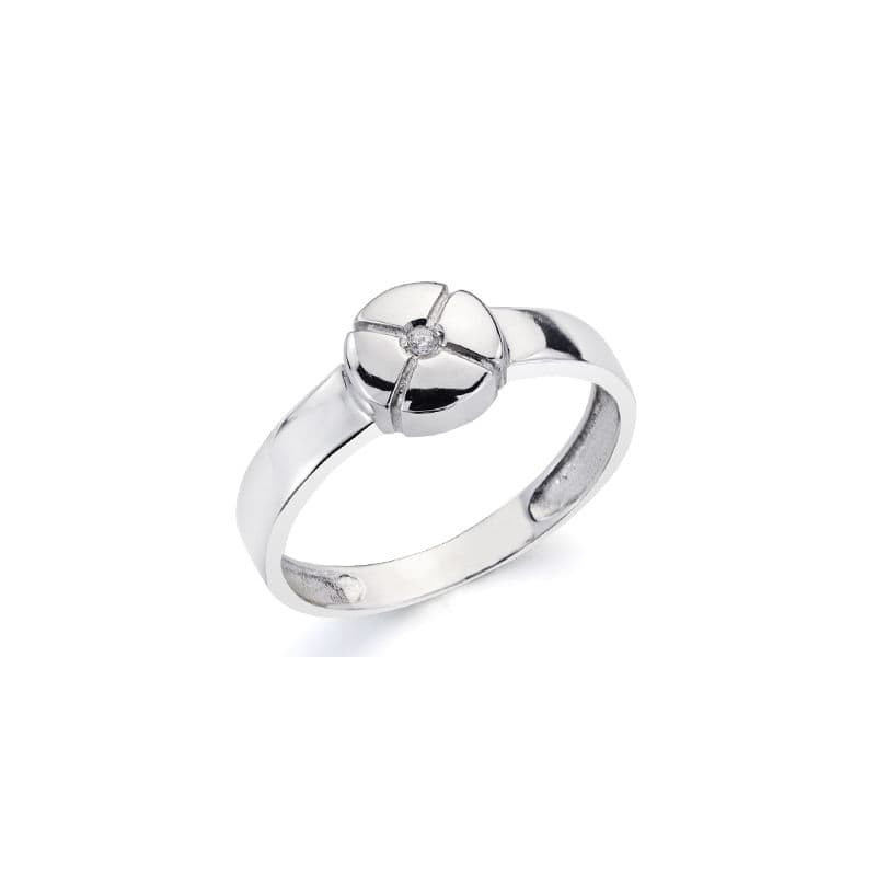 18K SORTIJA ORO BLANCO DIAMANTE NATURAL 0,015 QTS. ANCHO: 7 MM