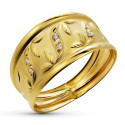 18K SORTIJA ORO AMARILLO CON CIRCONITAS. ANCHO: 11 MM