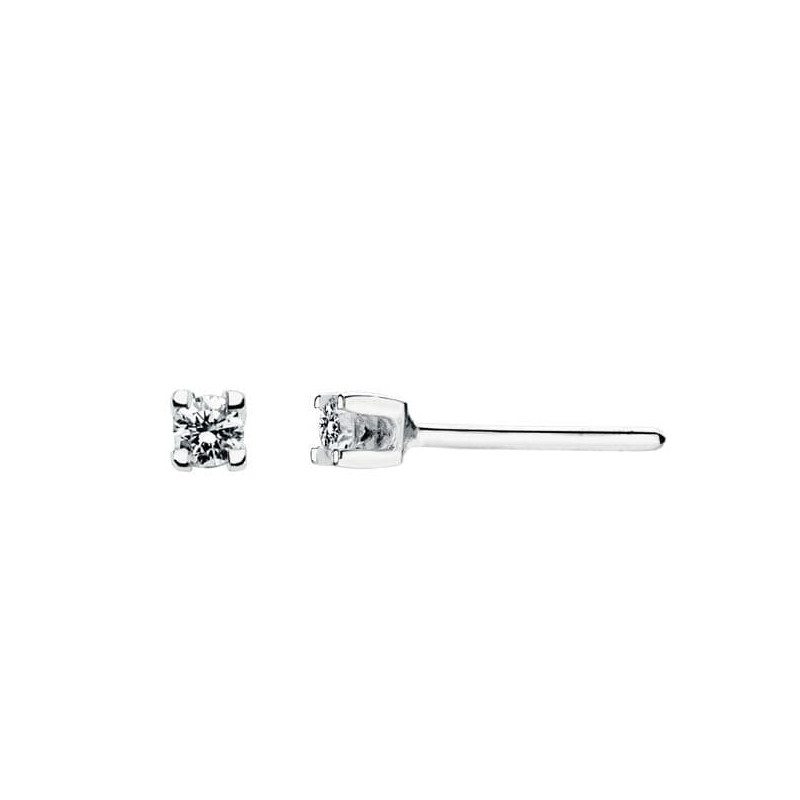 18K PENDIENTES ORO BLANCO 2 DIAMANTES LABORATORIO 0,09 QTS. VS2-G. CIERRE PRESION MEDIDA: 2,5MM