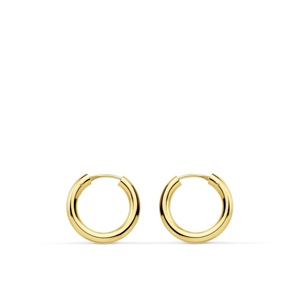 18K AROS ORO AMARILLO REDONDOS LISOS LIGEROS 16X2.5 MM