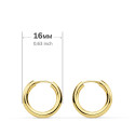 18K AROS ORO AMARILLO REDONDOS LISOS LIGEROS 16X2.5 MM