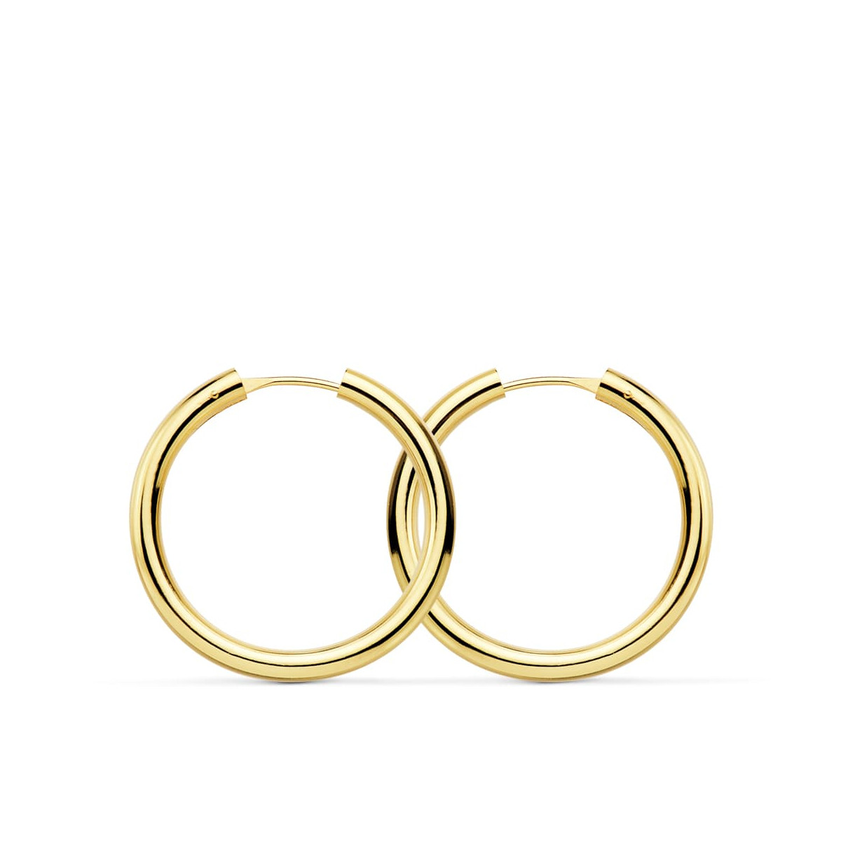 18K AROS ORO AMARILLO REDONDOS LISOS LIGEROS 24X2.5 MM
