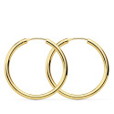 18K AROS ORO AMARILLO REDONDOS LISOS LIGEROS 30X2.5 MM