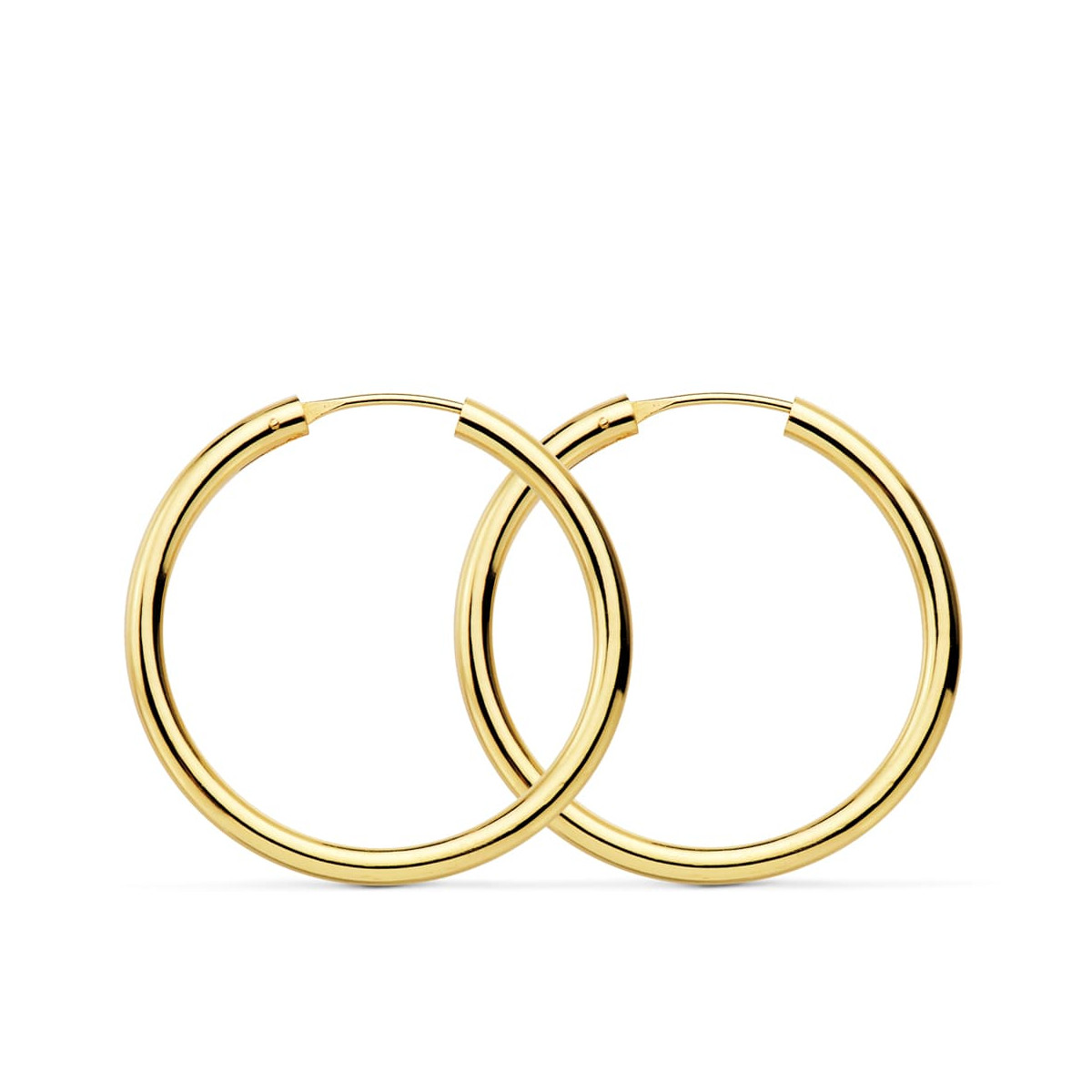 18K AROS ORO AMARILLO REDONDOS LISOS LIGEROS 30X2.5 MM