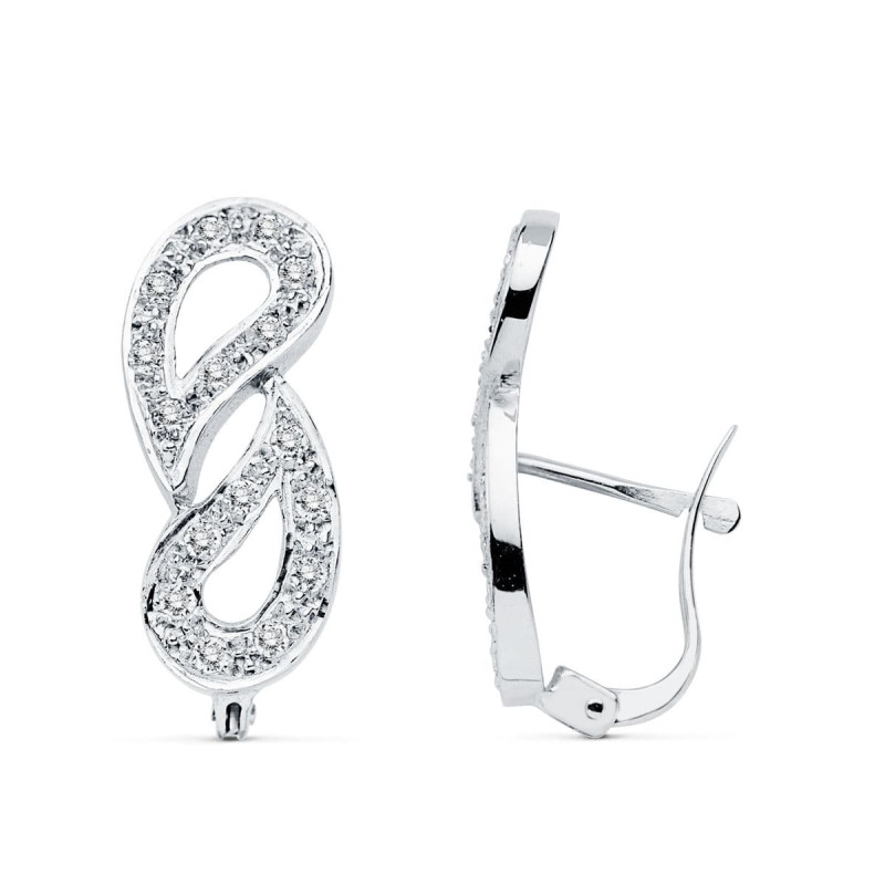 18K PENDIENTES CIRCONITA ORO BLANCO CATALAN