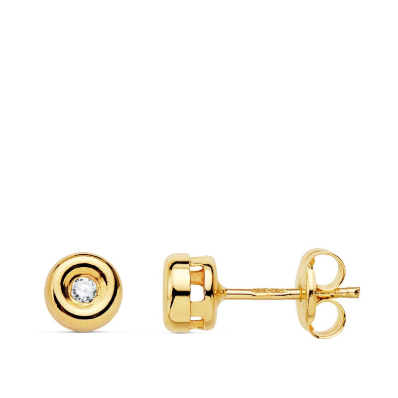 18K PENDIENTES CHATON ORO AMARILLO DIAMANTES LABORATORIO 0,040 QTS VS2-G. MEDIDA: 5,5 X 5,5 MM. CIERRE PRESION