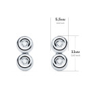 18K PENDIENTES ORO BLANCO CHATON 4 DIAMANTES LABORATORIO VS2-G 0,080 QTS. MEDIDA: 11 X 5,5 MM. CIERRE PRESION