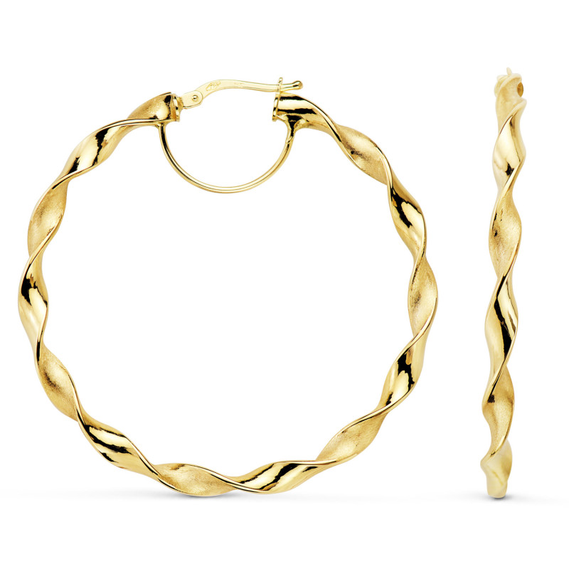 18K AROS MATE Y BRILLO 45 X 3 MM  3.75 GRS