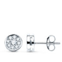 18K PENDIENTES ORO BLANCO CHATON CON 18 DIAMANTES LABORATORIO VS2-G 0,360 QTES. MEDIDA: 7X7 MM. CIERRE PRESION