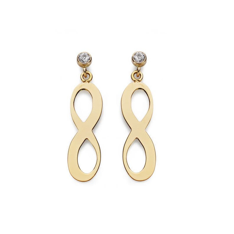 18K PENDIENTES INFINITY ORO AMARILLO 20X6 MM CIERRE PRESION