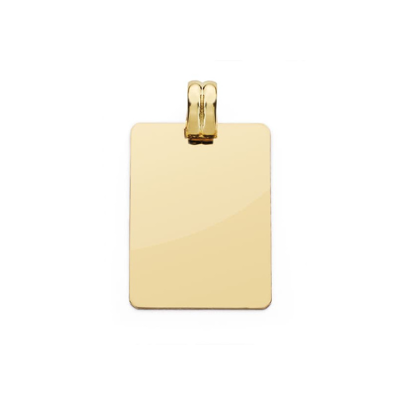 18K PLACA CHAPA LISA ORO AMARILLO 28X20 MM