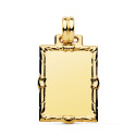 18K PLACA CHAPA ORO AMARILLO RECTANGULAR EN BRILLO 26X21 MM