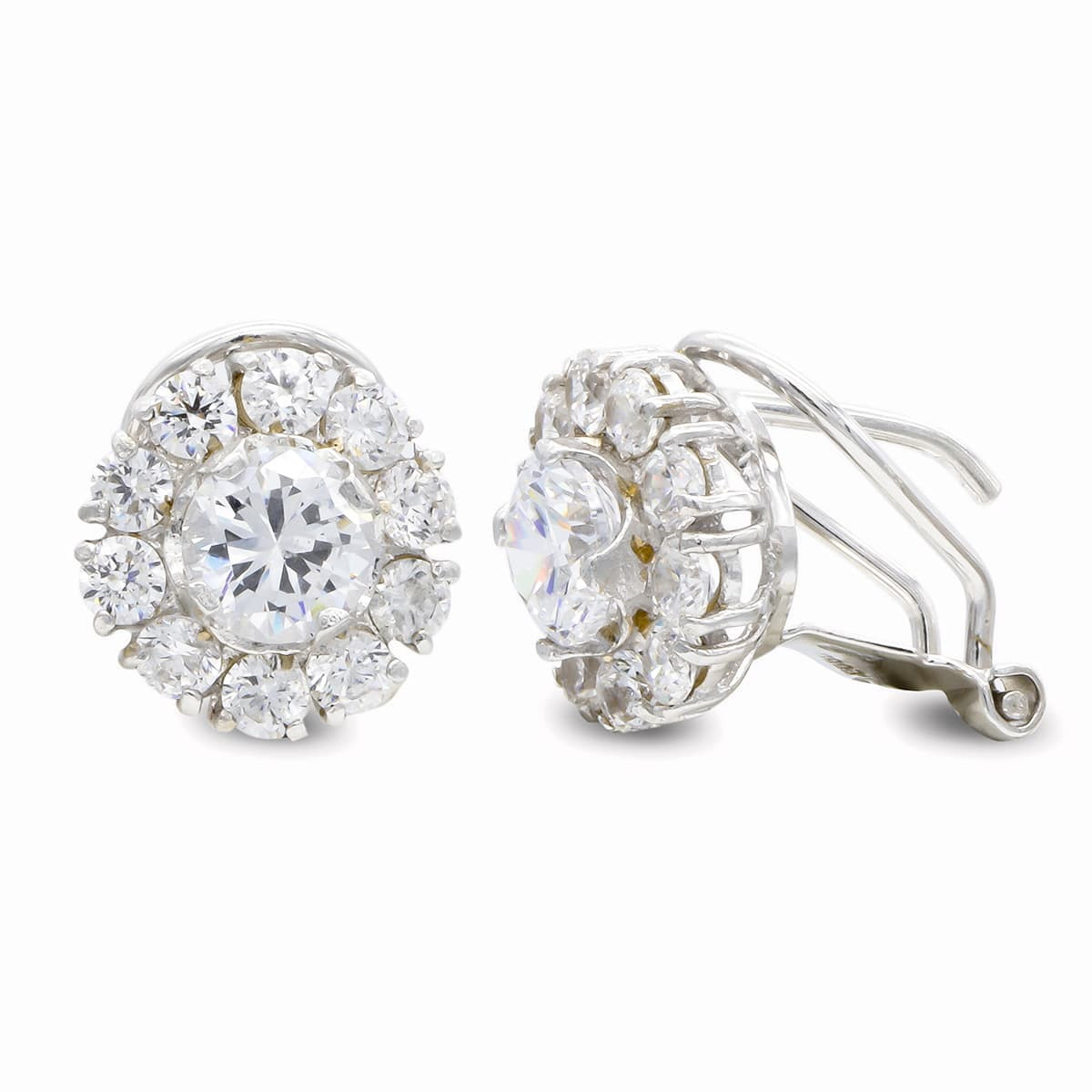 18K PENDIENTES ORO BLANCO CIRCONITA OMEGA