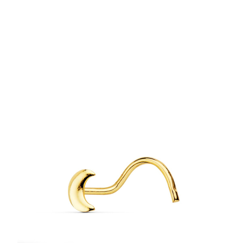 18K PIERCING ORO AMARILLO NARIZ LUNA 3.5X2.5 MM (PEDIDO MINIMO 3 UNIDADES)