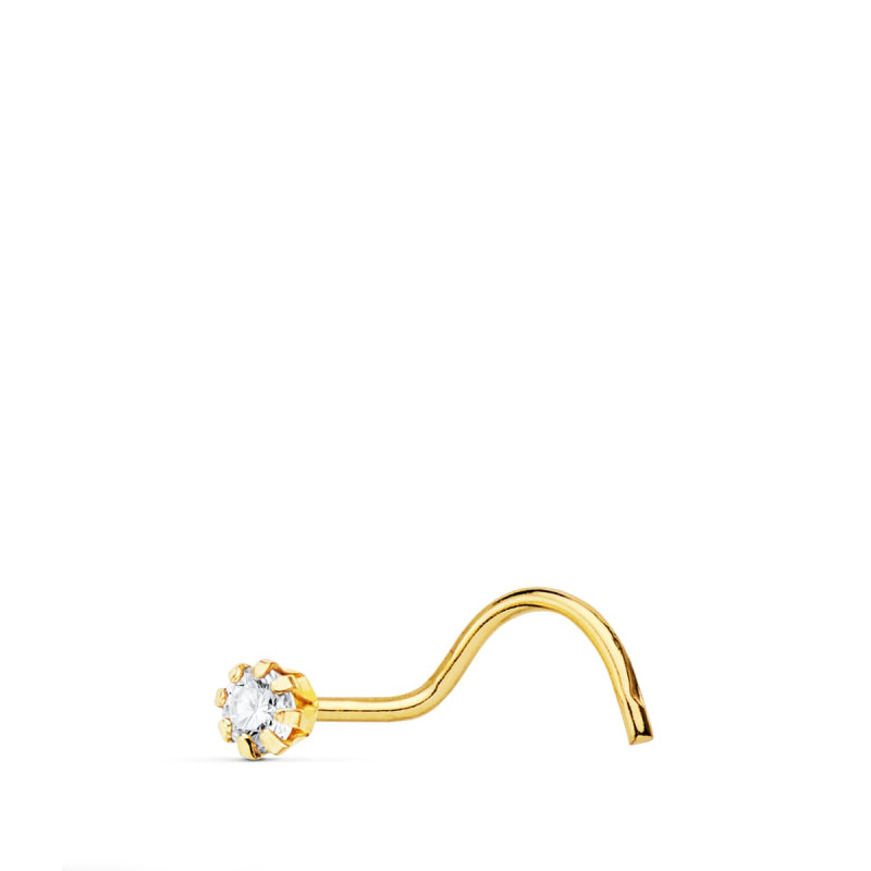 18K PIERCING ORO AMARILLO NARIZ CIRCONITA 2 MM(PEDIDO MINIMO 3 UNIDADES)