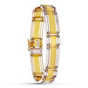 18K PULSERA ORO BICOLOR MATE Y BRILLO HOMBRE LONGITUD 19CM ANCHO 8 MM