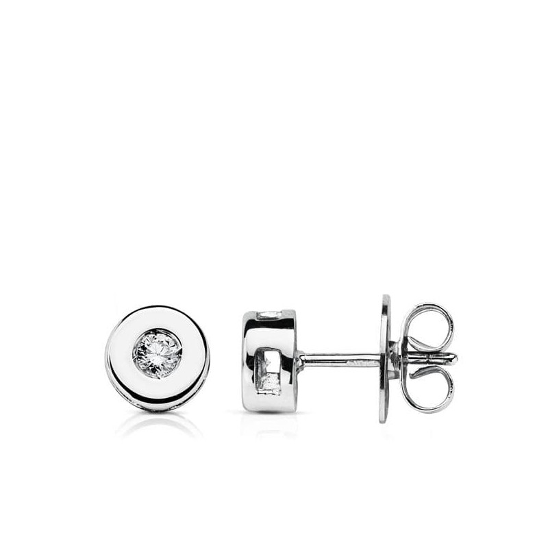18K PENDIENTES ORO BLANCO DIAMANTES LABORATORIO TALLA BRILLANTE 0,130 QTS. VS2-G. MEDIDA: 6 MM. CIERRE PRESION