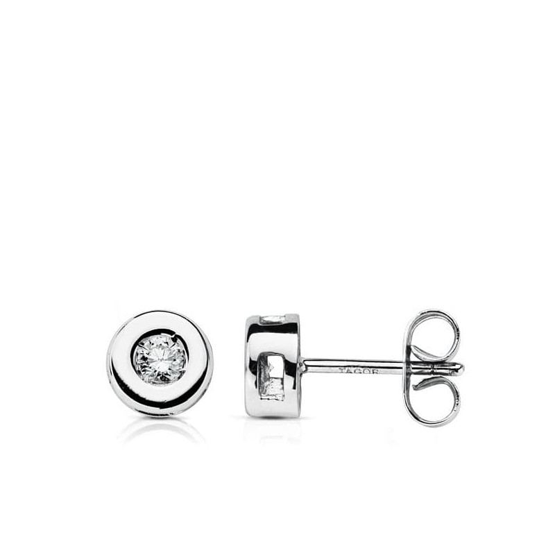 18K PENDIENTES ORO BLANCO DIAMANTES LABORATORIO 0,160 QTS. VS2-G. MEDIDA: 6 MM. CIERRE PRESION