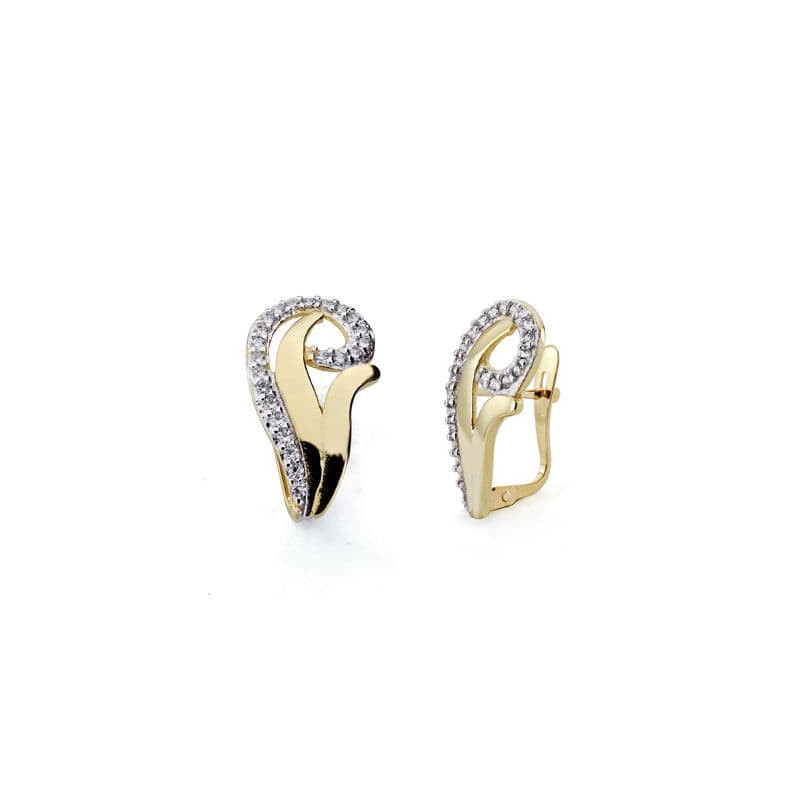 18K PENDIENTES ORO BICOLOR CIRCONITA CATALAN 19X11 MM