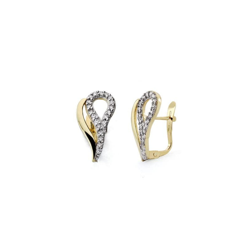 18K PENDIENTES ORO BICOLOR CIRCONITA CATALAN 17X9 MM