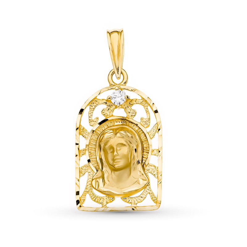 18K MEDALLA ORO AMARILLO VIRGEN NIÑA 21X13 MM