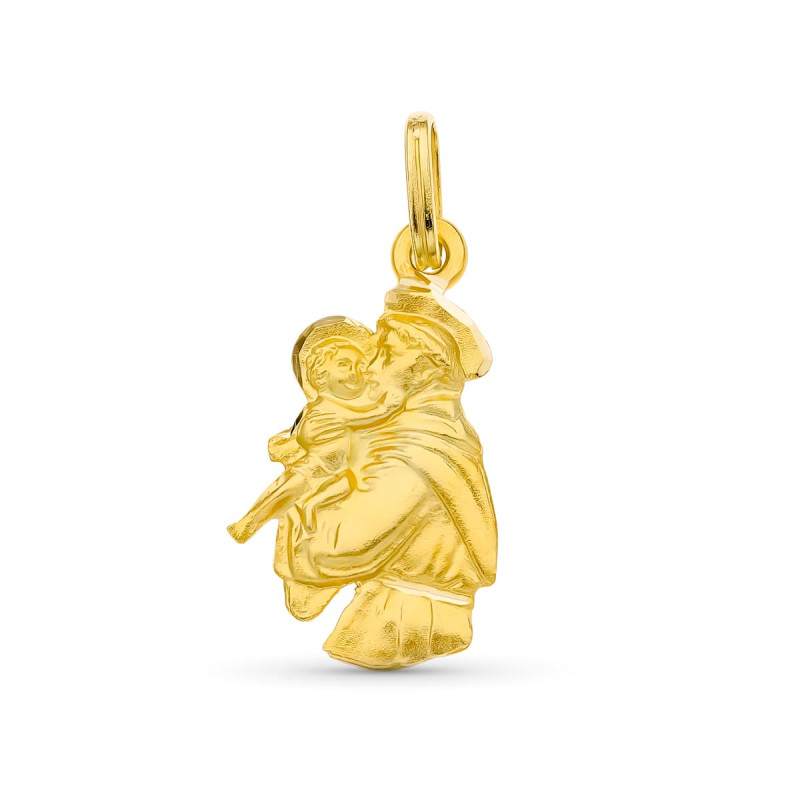 18K MEDALLA ORO AMARILLO SAN ANTONIO SILUETA 20X12 MM