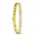 18K PULSERA ORO BICOLOR CABALLERO 19CM ANCHO 8 MM