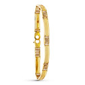 18K PULSERA ORO BICOLOR CABALLERO GRECA 19CM ANCHO 8 MM