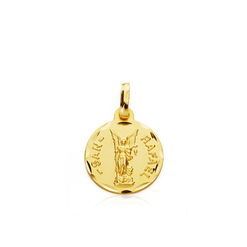 18K MEDALLA ORO AMARILLO SAN RAFAEL 14 MM