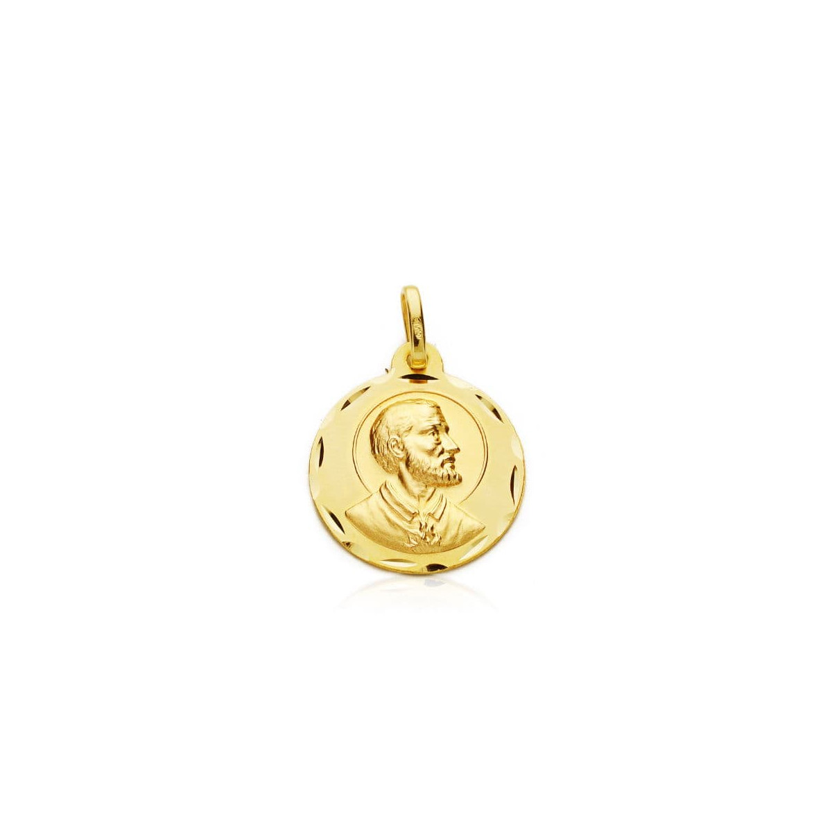 18K MEDALLA ORO AMARILLO SAN FRANCISCO JAVIER TALLADA 18 MM