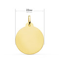 18K MEDALLA ORO AMARILLO CRISTO SAGRADO CORAZON DE JESUS BISEL 22 MM