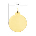 18K MEDALLA ORO AMARILLO CRISTO SAGRADO CORAZON DE JESUS BISEL 24 MM
