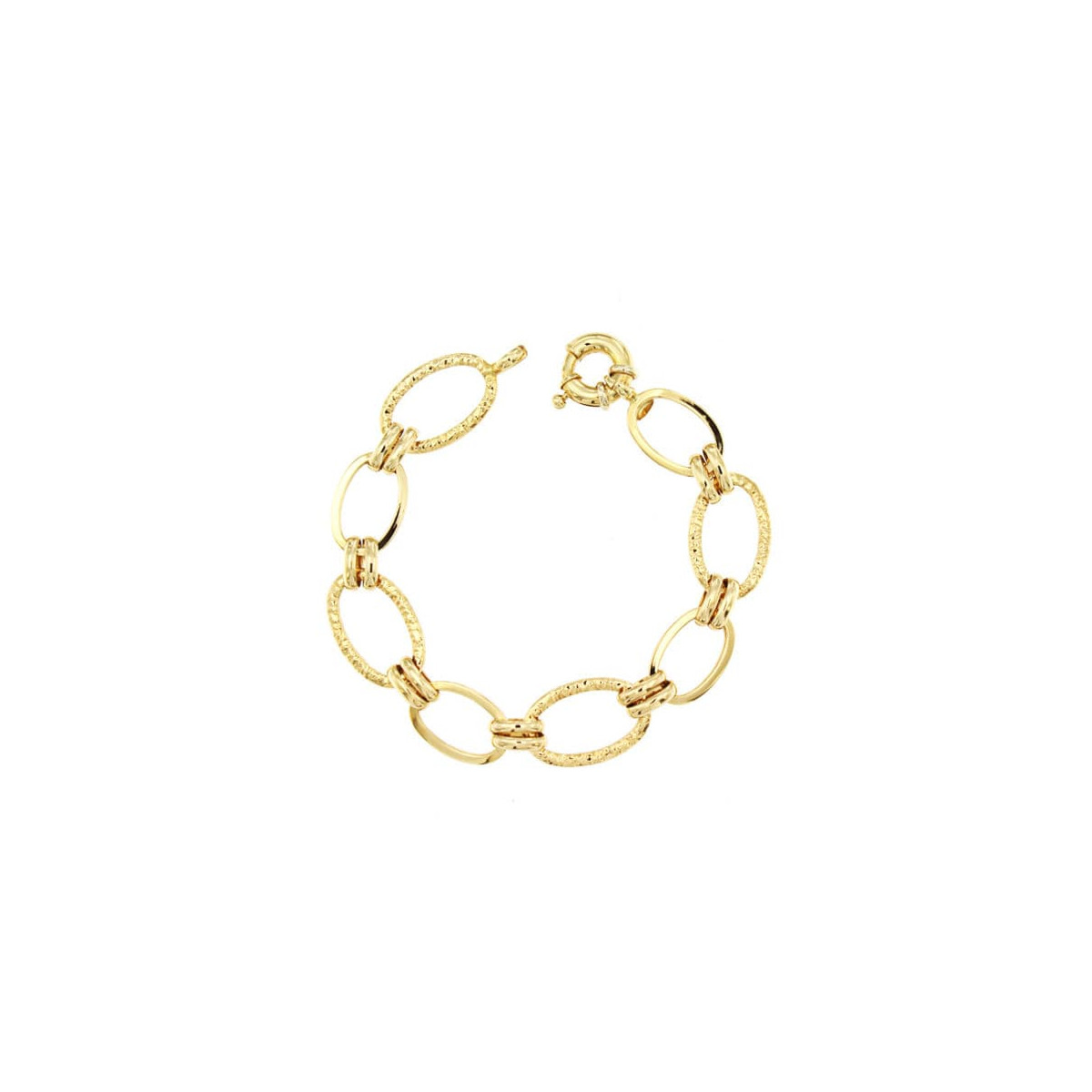 18K PULSERA ORO AMARILLO ESLABONES HUECO 19CM