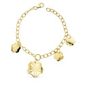 18K PULSERA CADENA Y FLOR ORO AMARILLO 18CM