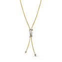18K GARGANTILLA ORO BICOLOR FLOR LIS 45CM