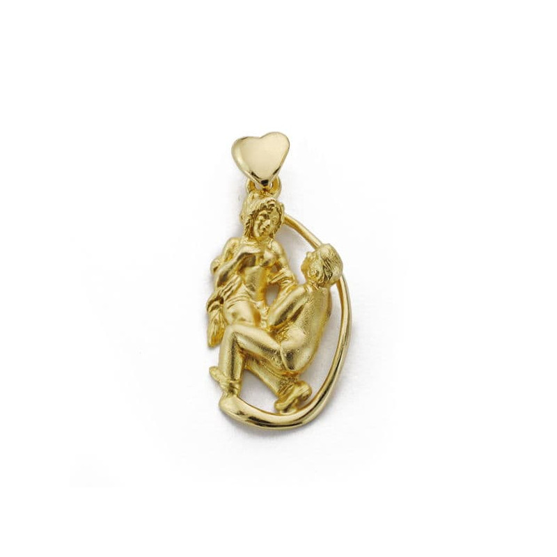 18K COLGANTE ORO AMARILLO PAREJA ENAMORADOS 25X13MM C. AMOR