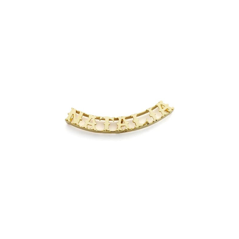 18K COLGANTE NOMBRE PERSONALIZADO ORO AMARILLO 7 LETRAS.