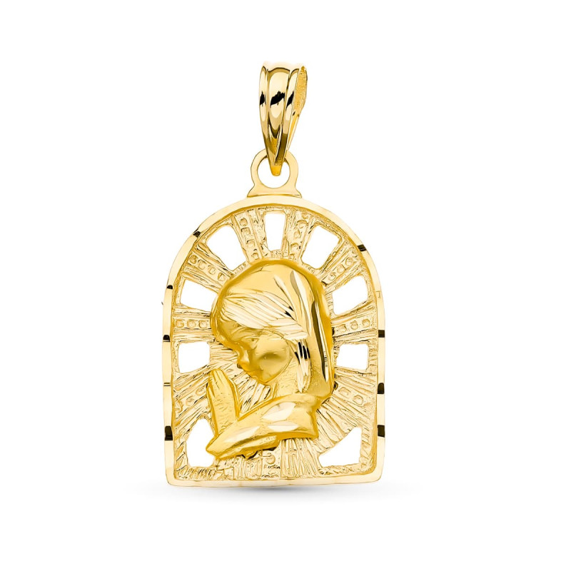 18K MEDALLA ORO AMARILLO VIRGEN NIÑA 22X14 MM