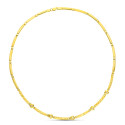 18K GARGANTILLA ORO AMARILLO MATE Y BRILLO TRAMOS TALLADOS Y CIRCONITA