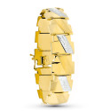 18K PULSERA ORO BICOLOR ESTAMPACION 19.5 CM