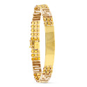 18K PULSERA ESCLAVA HOMBRE ORO AMARILLO HUECA 22 CM ANCHO 10 MM