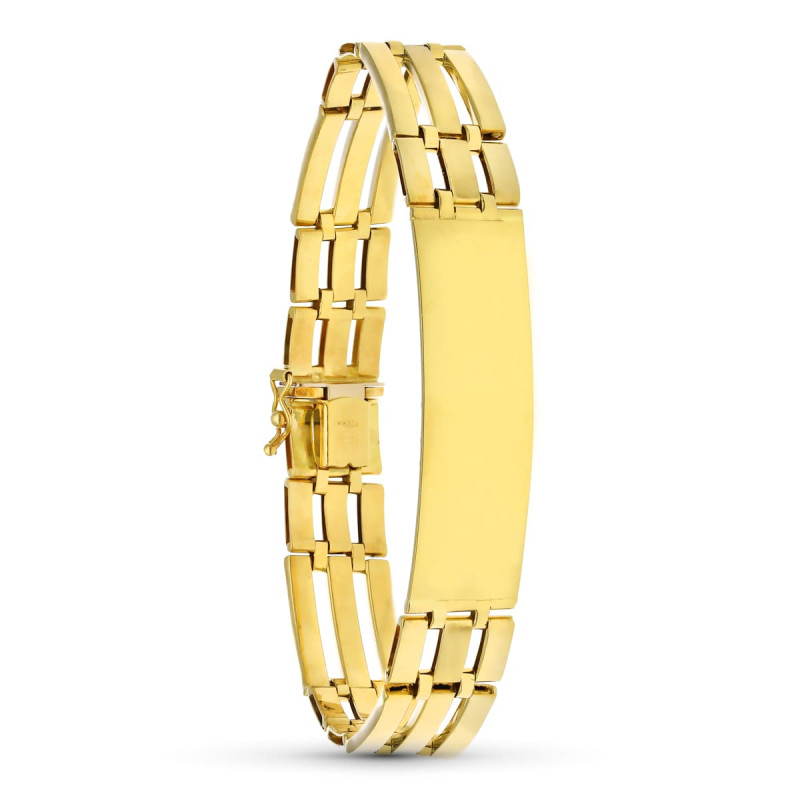 18K ESCLAVA ORO AMARILLO HUECA 21.5 CM 12 MM