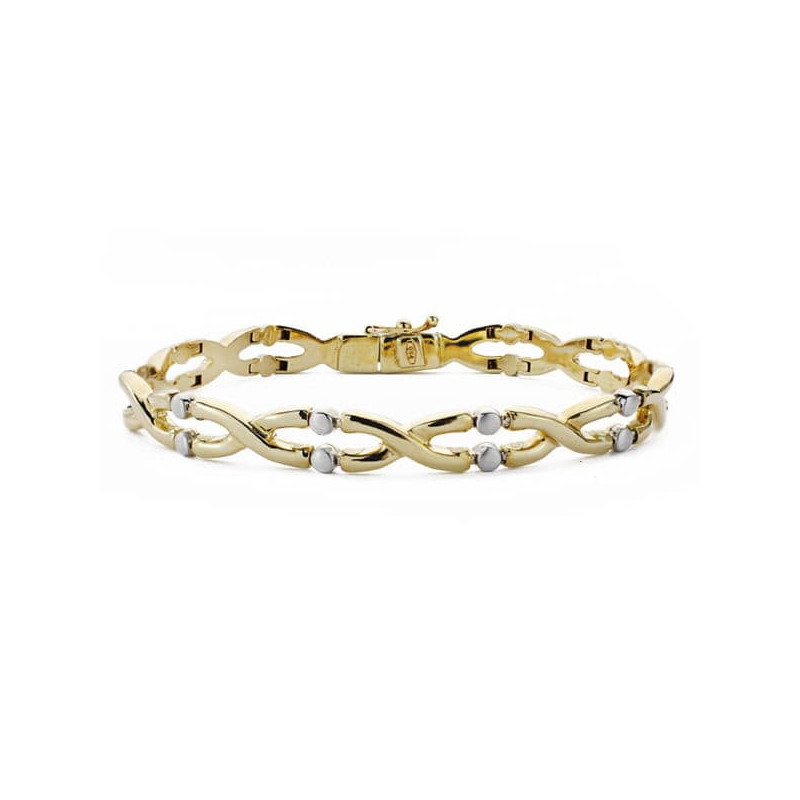 18K PULSERA ORO BICOLOR LONGITUD 19CM ANCHO 7 MM