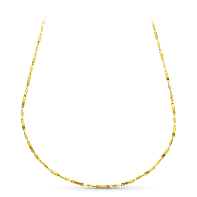 18K CADENA ORO AMARILLO TRAMOS HUECA 60CM 2.5 MM