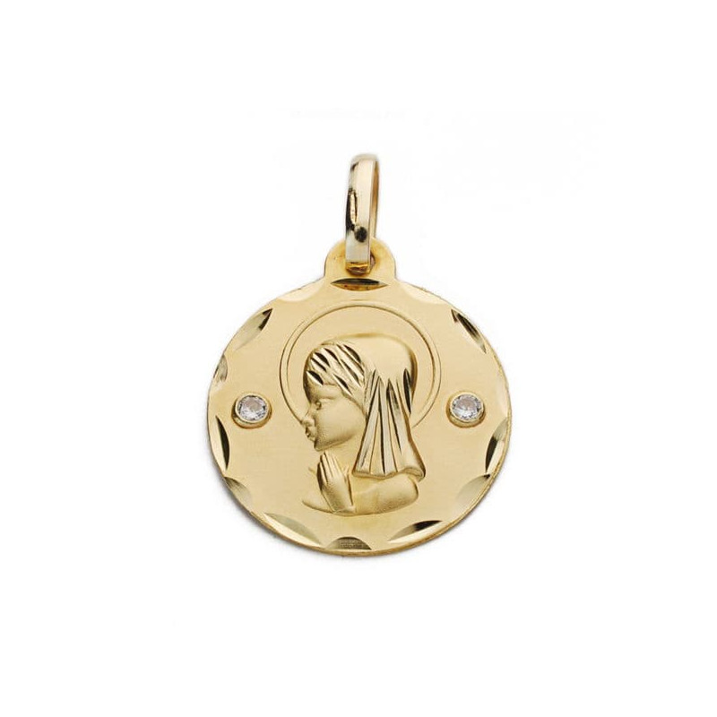 18K MEDALLA ORO AMARILLO VIRGEN NIÑA 18 MM