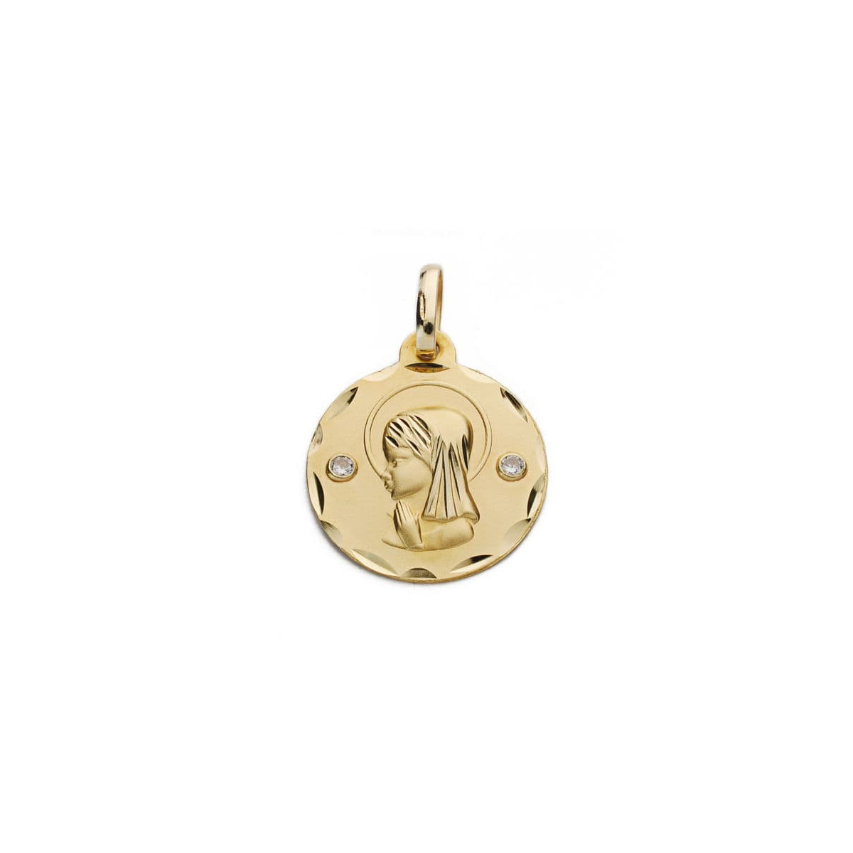 18K MEDALLA ORO AMARILLO VIRGEN NIÑA 18 MM