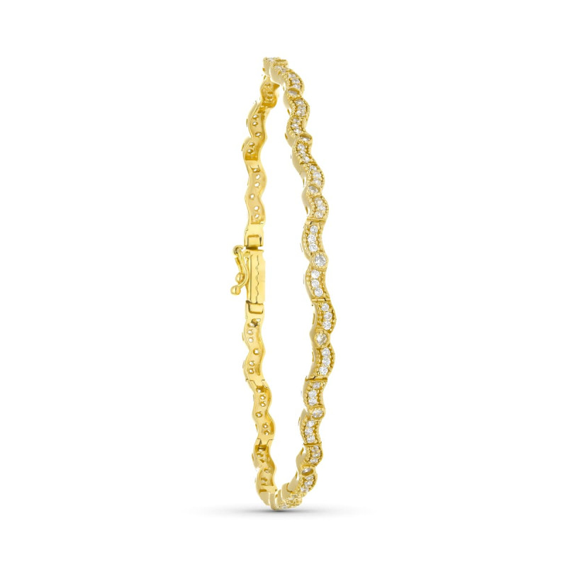 18K PULSERA ORO AMARILLO CIRCONITA 19.5 CM