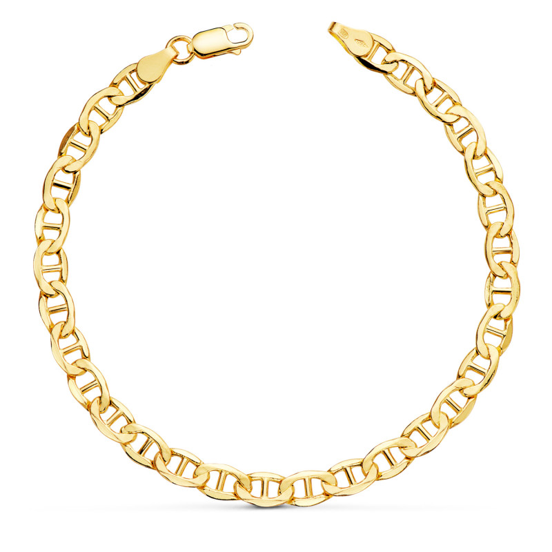 18K PULSERA ORO AMARILLO ANCLA HUECA ANCHO: 5 MM LARGO: 20CM